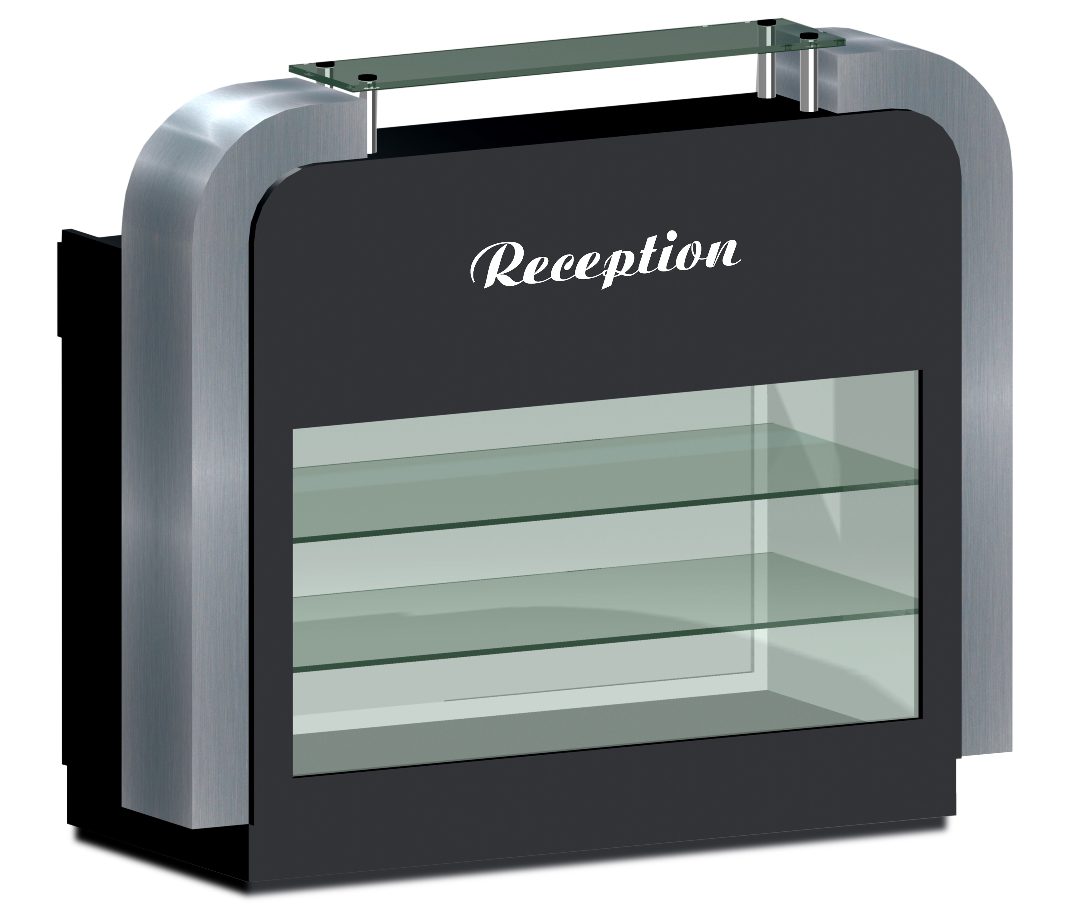 Reception Desk C-39 (Black/Aluminum)